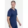 Men's V-Neck Solid Scrub Top WW603 Navy