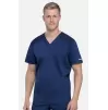 Men's V-Neck Solid Scrub Top WW603 Navy