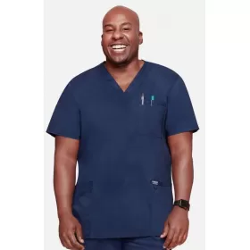 Мужская медицинская блузка WW670 темно-синего цвета