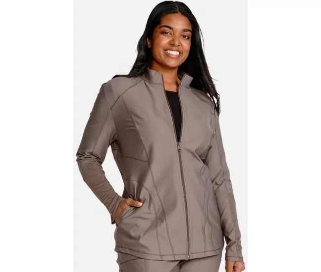 Медицинская куртка на молнии CK390 светло-коричневая (железная)