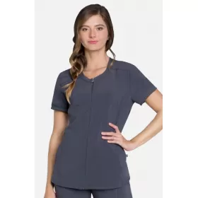 Medicīniskā sieviešu blūze ar rāvējslēdzēju CK810A tumši pelēka