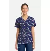 Women's Bumble Bee Bloom Print Scrub Top CK856 Bumble Bee Bloom