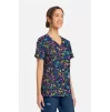 Women's Bumble Bee Bloom Print Scrub Top CK856 Jungle Jive