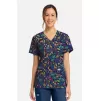 Women's Bumble Bee Bloom Print Scrub Top CK856 Jungle Jive