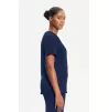 Women's 2-Pocket Shirttail Knit V-Neck Scrub Top CK865A Navy