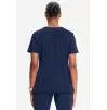 Women's 2-Pocket Shirttail Knit V-Neck Scrub Top CK865A Navy