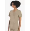 Women's 3-Pocket V-Neck Shirttail Scrub Top CK961A Khaki