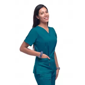 Medicīniskā blūze P4212 Karību jūras zilā krāsā