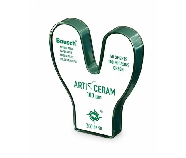 Articulating paper Arti-Ceram 100 µ green horseshoe, 50 pcs.