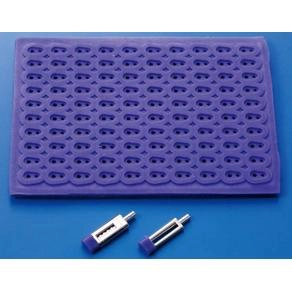 Gumijas paplāte ar 100 vietām uzgaļiem BI-PIN, BI-V-PIN, BI-V-PIN īss