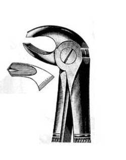 Exctracting forceps for left lower molars