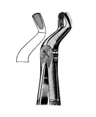 Extracting forceps for upper wisdoms