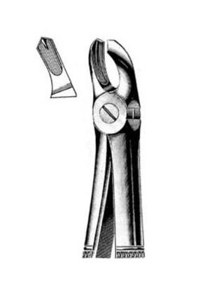 Extracting forceps for upper molars