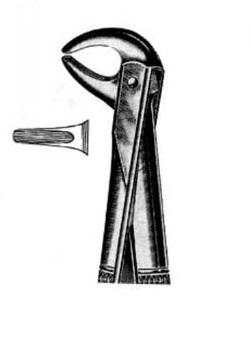 Exctracting forceps for lower premolars and canines