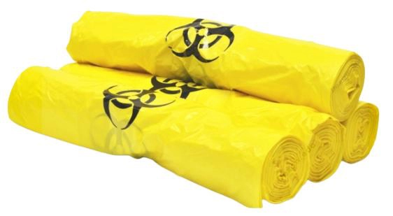 Medicīnisko atkritumu maisi, 25 × 35 cm, 15 mikroni, 20 l, 50 gab.