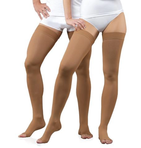 Medicīniskās elastīgās kompresijas zeķes garas, neaptver pirkstus, universālas, es komp. kl., ELAST 0403 LUX