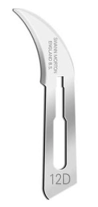Surgical Scalpel Blade, carbon steel, No. 12D, Swann Morton, 100 pcs.