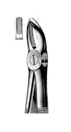 Extracting forceps for upper centrals and roots