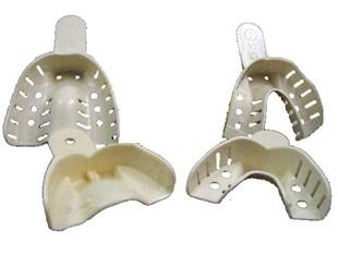 Plastic impression tray perforated